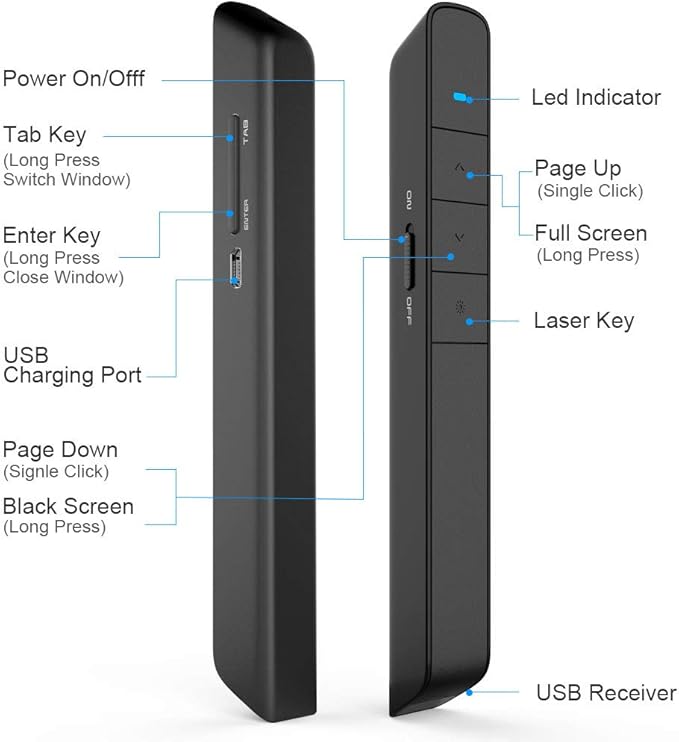 N75 Rechargeable Presentation Clicker, PowerPoint Clicker - Image 5