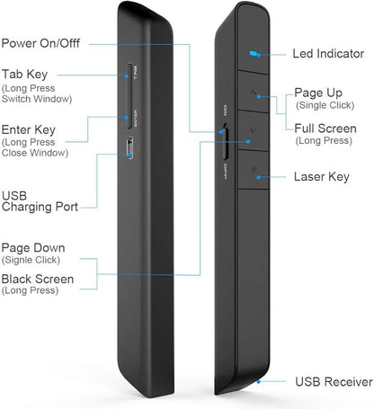 N75 Rechargeable Presentation Clicker, PowerPoint Clicker - Image 5