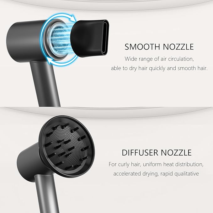 Hair Dryer, High Speed Ionic Blow Dryer, 5X-Fast Drying, 2 Billion Negative Ions - Image 6