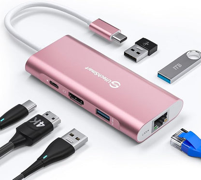 UtechSmart USB C Hub, Ethernet Multiport Adapter 6 in 1 USB C to HDMI Dock by UtechSmart