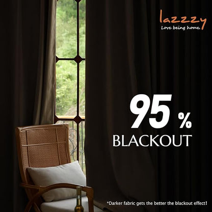 Lazzzy Dark Brown 84 Inch Long Blackout Velvet Curtains Thermal Insulated - Image 5