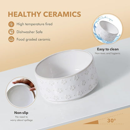 8.2inch Ceramic Raised Dog Bowl Set, Elevated Dog Bowl - Image 3