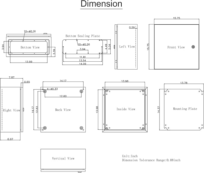 VEVOR NEMA Steel Enclosure, IP66 Waterproof & Dustproof, Outdoor/Indoor - Image 10