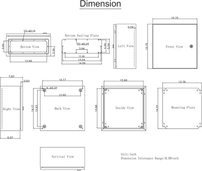 VEVOR NEMA Steel Enclosure, IP66 Waterproof & Dustproof, Outdoor/Indoor - Image 10