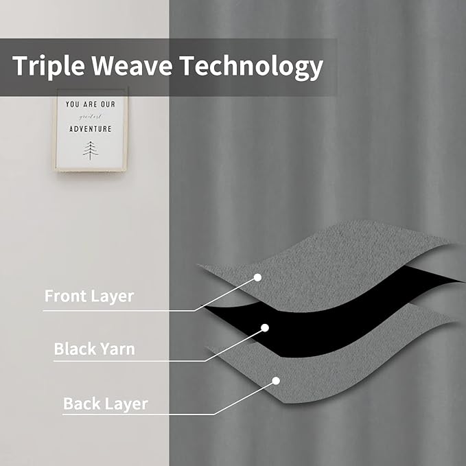 Easy-Going Blackout Curtains for Bedroom, Solid Thermal Insulated Grommet and - Image 3