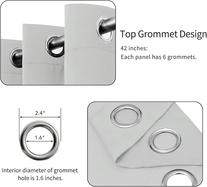 Easy-Going Blackout Curtains for Bedroom, Solid Thermal Insulated Grommet and - Image 4