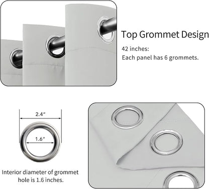 Easy-Going Blackout Curtains for Bedroom, Solid Thermal Insulated Grommet and - Image 4