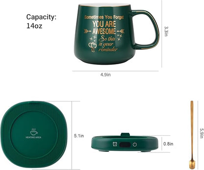 Coffee Mug Warmer & You are Awesome Mug Set, Electric Cup Warmer - Image 8
