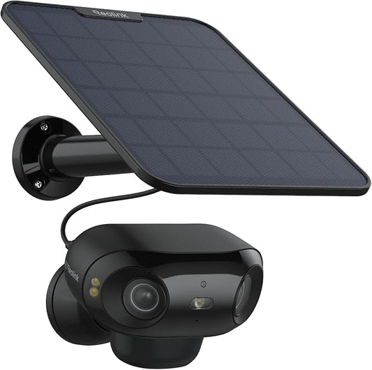 REOLINK Argus 4 Pro Black, 4K Dual-Lens 180° Solar Security Cameras Wireless by REOLINK