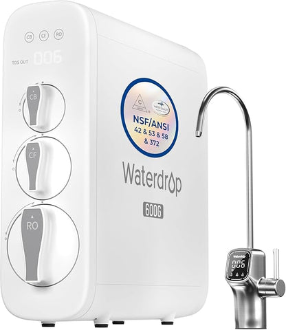 Waterdrop G3P600 Reverse Osmosis System, 8 Stage Tankless Reverse Osmosis Water by Waterdrop