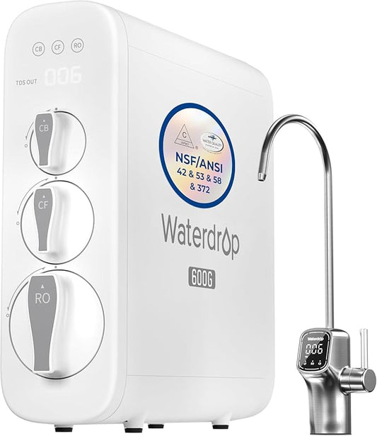 Waterdrop G3P600 Reverse Osmosis System, 8 Stage Tankless Reverse Osmosis Water by Waterdrop