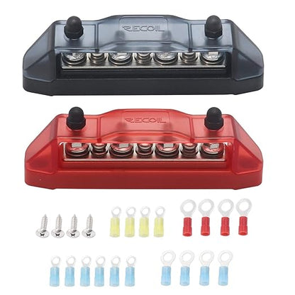 Recoil BBS43-P Bus Bar 4 x M5 Studs 3 Screw Terminals Power Distribution Block by Recoil