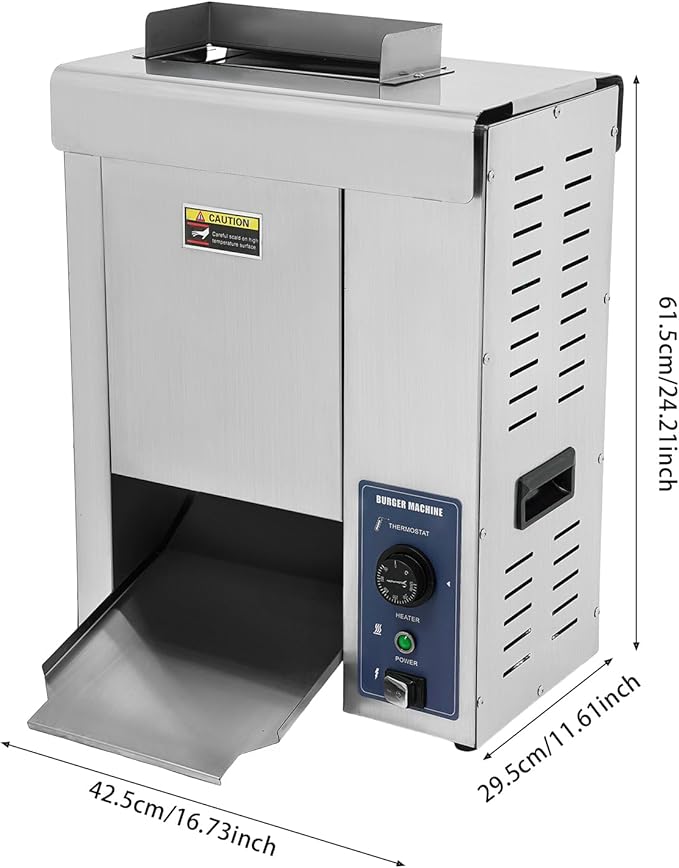 Commercial Burger Bun Toaster, 2000W Commercial Hamburger Bread Baking Machine - Image 2