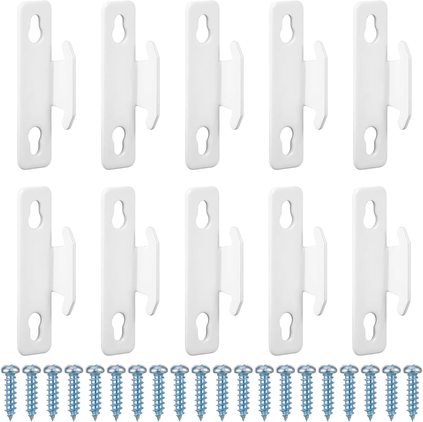 Sratte Curtain Rod Bracket Curtain Rod Single Hardware Brackets Spreader Wall Hooks with Screws Window Hardware Holders for Kitchen Accessories Supply(White,10 Pcs)
