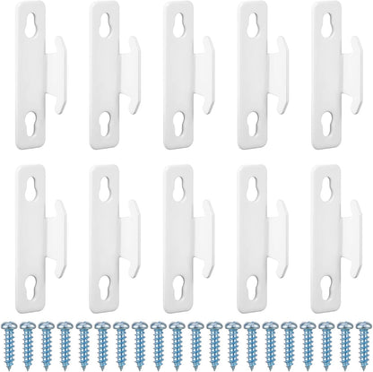 Sratte Curtain Rod Bracket Curtain Rod Single Hardware Brackets Spreader Wall Hooks with Screws Window Hardware Holders for Kitchen Accessories Supply(White,10 Pcs)