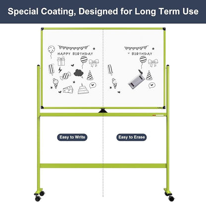 Rolling Whiteboard, 48x32 Inches Mobile Whiteboard on Wheels, Magnetic Dry - Image 5