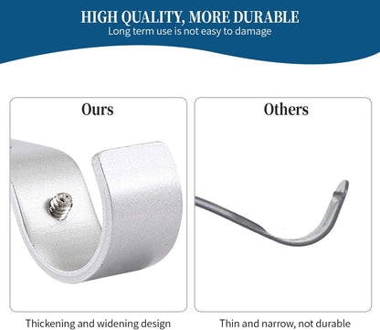 Heavy Duty Adjustable Curtain Rod Brackets Rod Holders for 1 Inch Rod, Silver Color, (Set of 2)