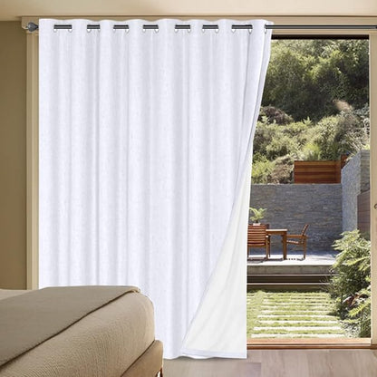 H.VERSAILTEX White Linen Blackout Curtains Durable Thick Textured Linen Look by HVERSAILTEX