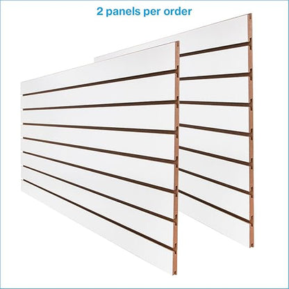 SSWBasics 4ft x 2ft Horizontal White Slatwall Panels Easy Organizer - Image 6