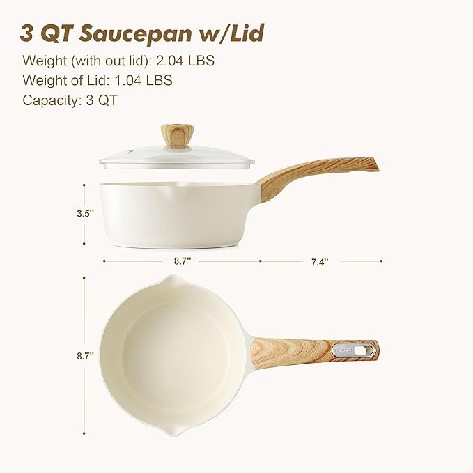 SENSARTE Ceramic Nonstick Sauce Pan - Image 7