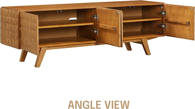 NTC Sapa Mid-Century Modern Solid Wood TV Stand 4-Door Media Console - Image 8