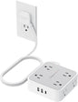 TESSAN Surge Protector Power Strip, 5 Ft Flat Plug Extension Cord by TESSAN