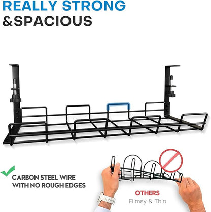 No Drill Under Desk Cable Management Tray, Desk Wire Management Cable Tray - Image 6