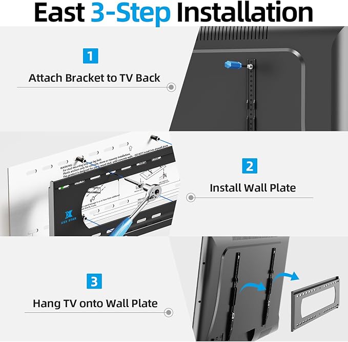 85 86 98 100 inch Heavy Duty TV Wall Mount - Image 9