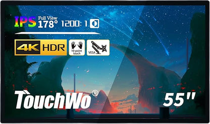 TouchWo 55" Interactive Touchscreen Monitor, Smart Board FHD 1080P Display by TouchWo