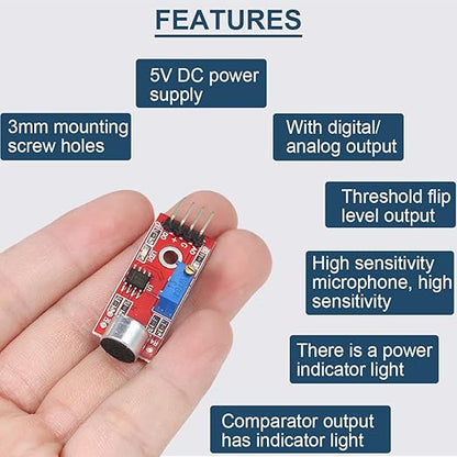 DAOKAI 5PCS High Sensitivity Microphone Sensor Module Two Channels Sound - Image 4