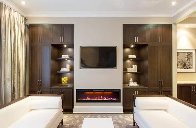 60 inch Electric Fireplace, Recessed and Wall Mounted Slim Electric Fireplace - Image 9