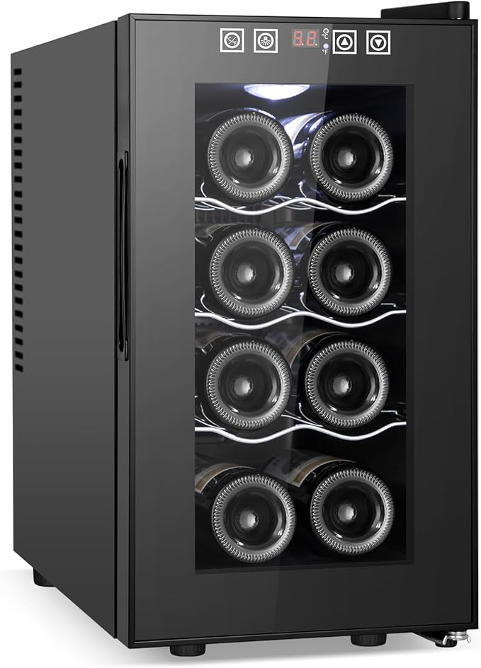 8 Bottles Wine Cooler Refrigerator, Small Wine Fridge, Mini Wine Fridge by Velieta-SpecialistinFridge