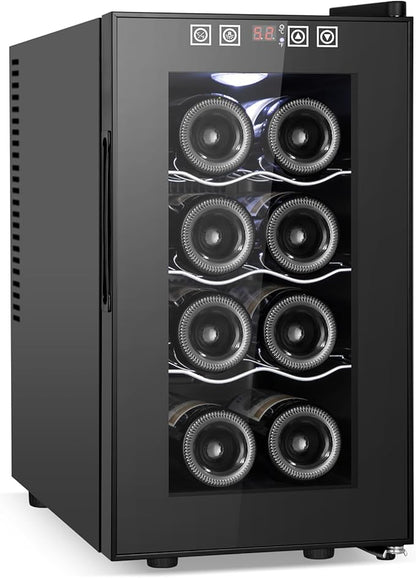 8 Bottles Wine Cooler Refrigerator, Small Wine Fridge, Mini Wine Fridge by Velieta-SpecialistinFridge