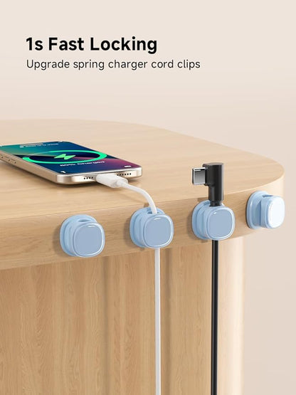 9 Pack Cord Organizer, Spring Cable Management, Adhesive Cute Cable Holder Clips - Image 4