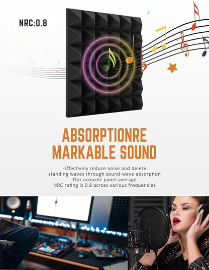 Sound Proof Foam Panels for Wall 24 Pack Acoustic Panels Sound Absorbing 2" X - Image 3