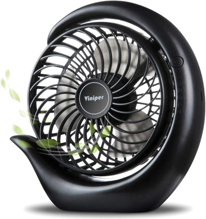 Viniper Portable Rechargeable Fan, Small Desk Fan : 3 Speeds & about 8-24 Hours by ViniperUSA