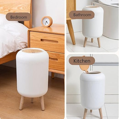 URALFA Bathroom Trash Can with Lid, 3 Gallon / 11L Garbage Can with Pop-Up Lid - Image 5