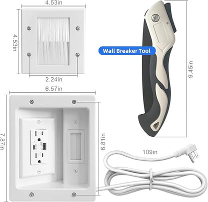 GEVINFA in-Wall TV Cable Management Kit - Image 2