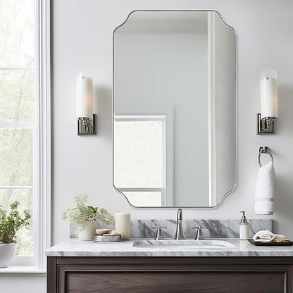 ANDY STAR Chrome Bathroom Mirror, 24x36 Inch Polished Chrome Rectangle Mirror - Image 6