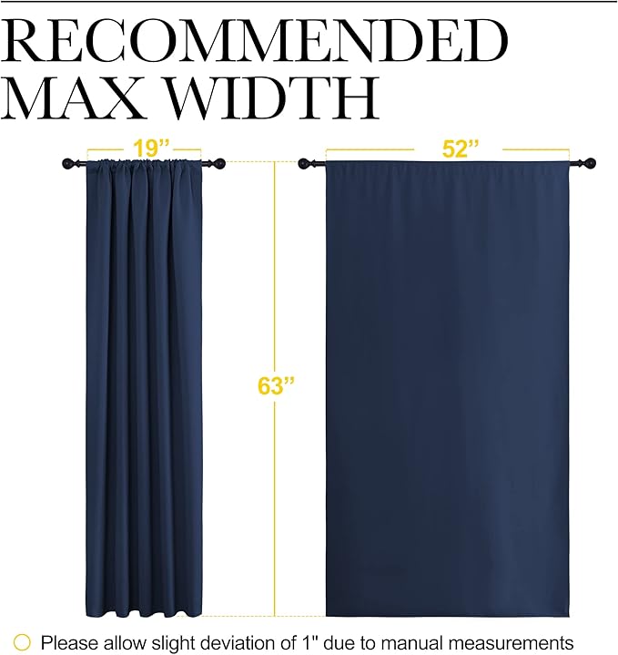 NICETOWN Navy Curtains Blackout Draperies - Image 7