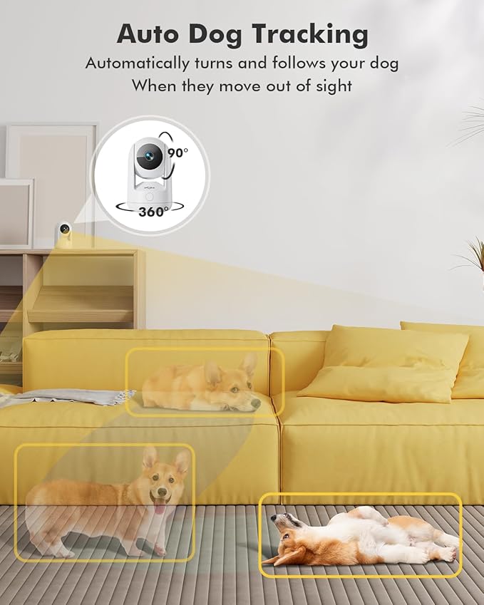 Dzees 5G/2.4G WiFi Indoor Security Camera Pet Camera No Subscription, 2K 360° - Image 4