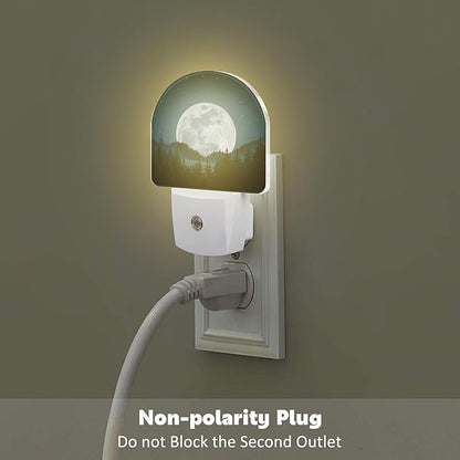 Full Moon and Misty Forest Night Light Plug into Wall, Starry Sky and Forest - Image 4