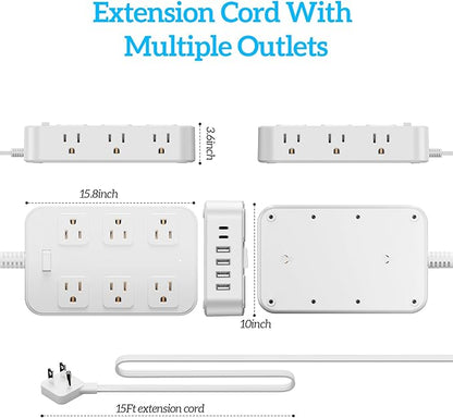 Solidock Flat Plug Power Strip Surge Protector - Image 6