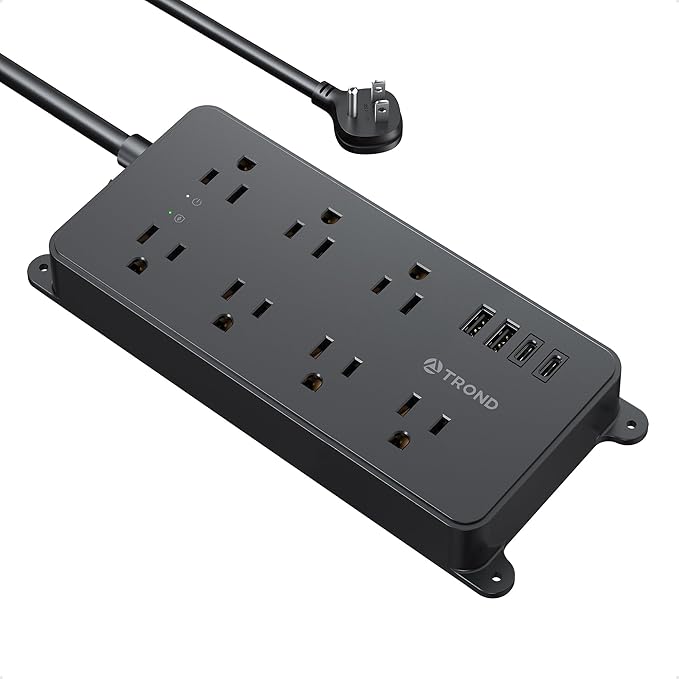 TROND Power Strip Surge Protector, 7 Widely-Spaced Outlets, 2 USB-A & 2 USB-C by TRONDOfficial