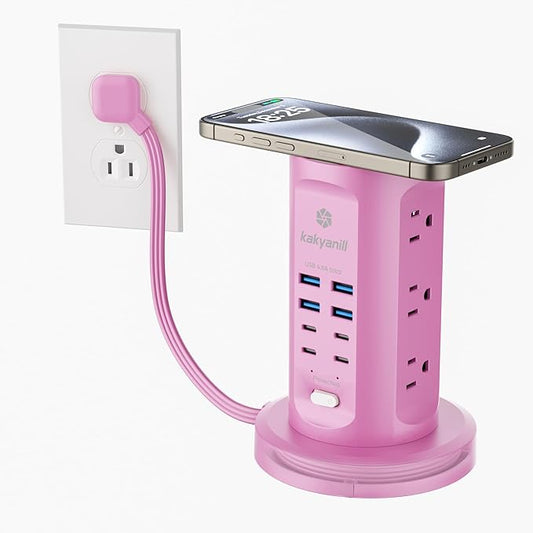 Power Strip Tower, kakyanill Surge Protector Tower 9 AC Outlets 8 USB, 6 Ft by kakyanill