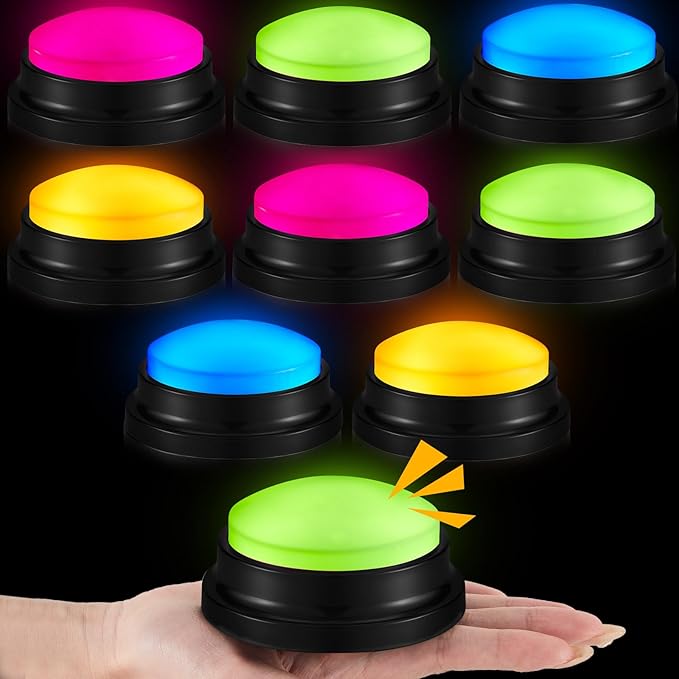 Honoson 8 Pcs Recordable Answer Buzzers, Personalized Sound, Recordable by Honoson