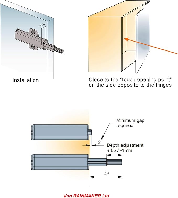 Push to Open Door Catches for Kitchen Cabinet Cupboard Wardrobe Automatic - Image 5