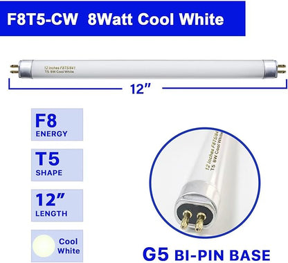 8 Pack F8T5/CW Fluorescent Bulbs, T5 12 inch 8 Watts Under Cabinet Light Bulb - Image 3