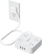 TESSAN Flat Plug Extension Cord, 5 Ft Surge Protector Power Strip by TESSAN