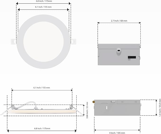 INFIBRITE 6 in Slim Recessed LED Downlight - Image 7